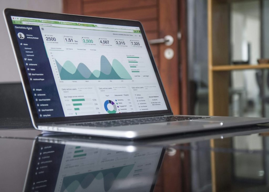 Modern Web Analytics and Dashboard on Laptop